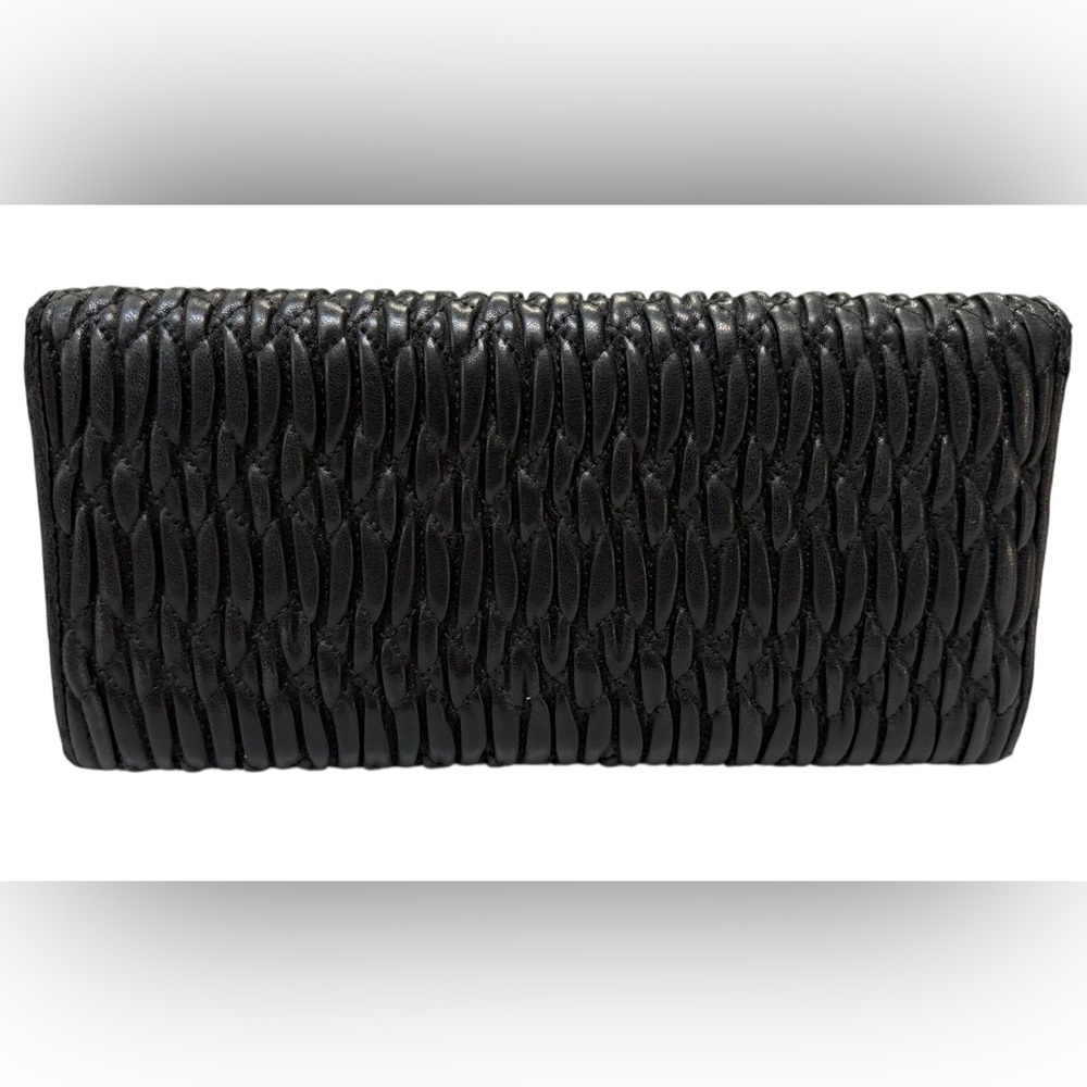Miu Miu Black Matelassé Crystal Wallet 💎 Limited Edition w/ ID Holder - Picture 4 of 16